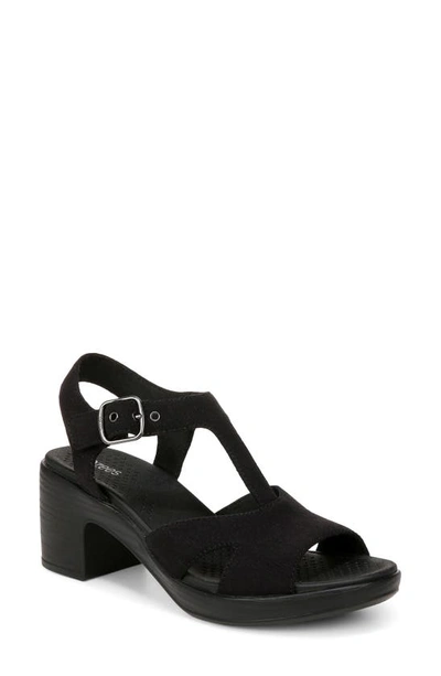 Shop Bzees Everly Machine Washable Block Heel Sandal In Black Denim