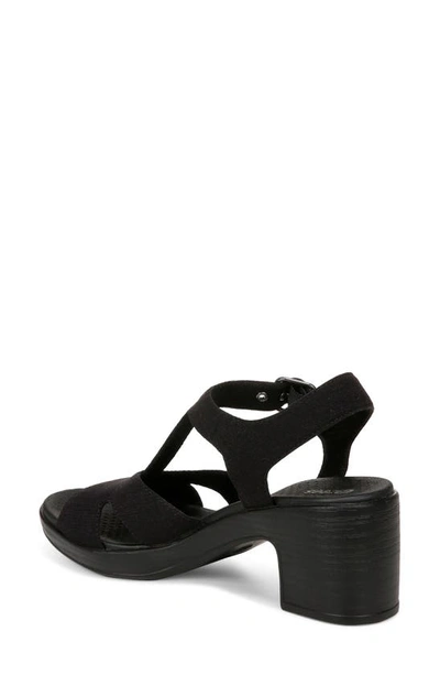 Bzees Everly Machine Washable Block Heel Sandal In Black Denim