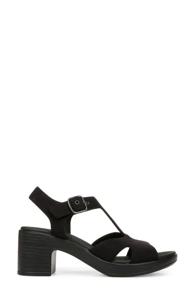 Bzees Everly Machine Washable Block Heel Sandal In Black Denim