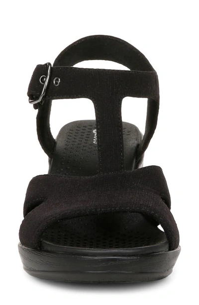 Bzees Everly Machine Washable Block Heel Sandal In Black Denim