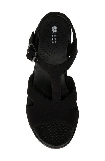 Bzees Everly Machine Washable Block Heel Sandal In Black Denim