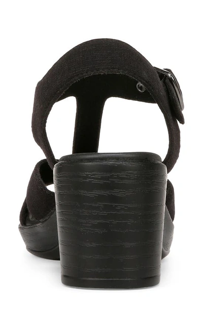 Bzees Everly Machine Washable Block Heel Sandal In Black Denim
