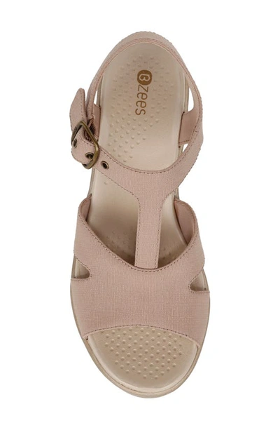 Shop Bzees Everly Machine Washable Block Heel Sandal In Beige Denim