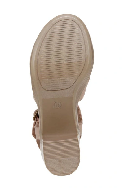 Bzees Everly Machine Washable Block Heel Sandal In Beige Denim