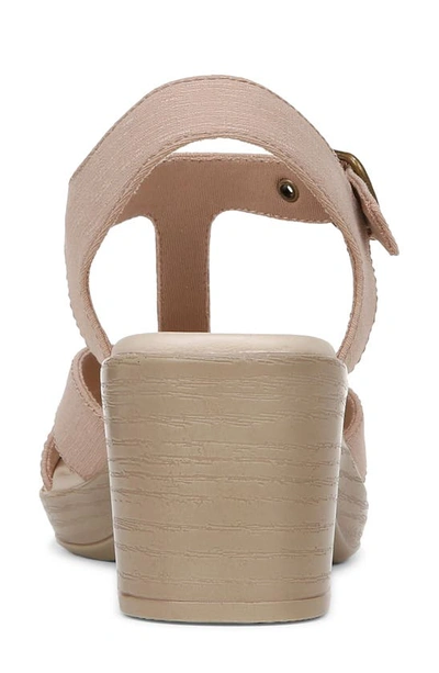Bzees Everly Machine Washable Block Heel Sandal In Beige Denim