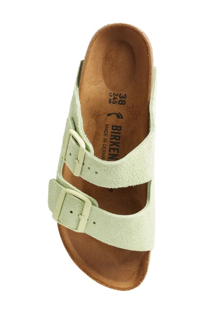 Shop Birkenstock Arizona Soft Footbed Sandal In Faded Lime