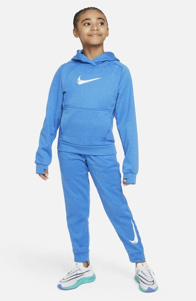 Shop Nike Kids' Therma-fit Hoodie In Photo Blue/ Photo Blue/ White
