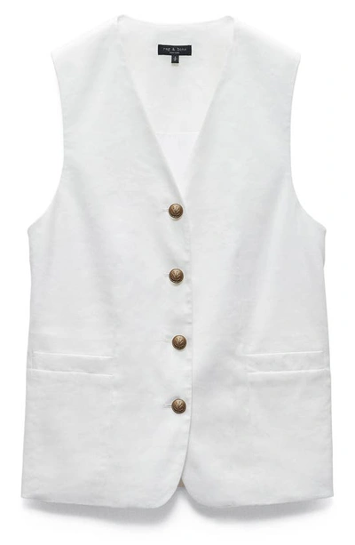 Shop Rag & Bone Linen Blend Vest In White