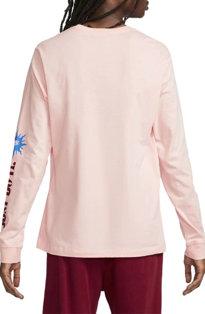 Shop Nike Sunny Swoosh Long Sleeve Graphic T-shirt In Bleached Coral