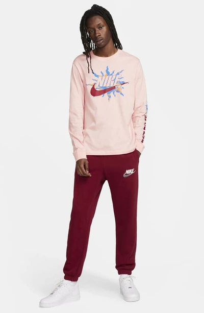 Shop Nike Sunny Swoosh Long Sleeve Graphic T-shirt In Bleached Coral