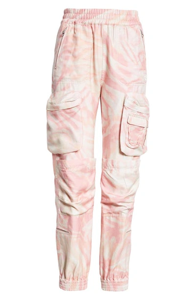 Shop Diesel P-mirow Twill Cargo Joggers In Pink