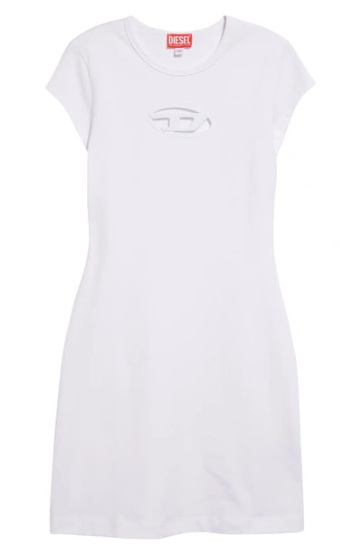 Shop Diesel D-angiel Stretch Cotton Minidress In White