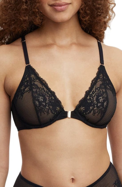 Shop Skarlett Blue Flaunt Underwire Front Close Bra In Black