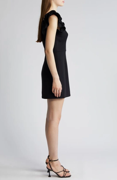 Shop French Connection Whisper Ruffle Sleeve Minidress In Blackout