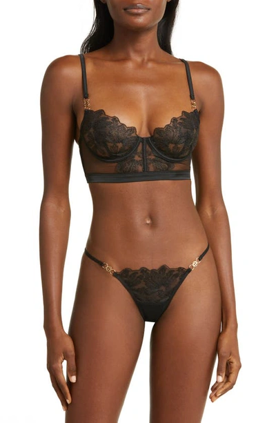 Shop Bluebella Olympia Embroidered Longline Bra In Black