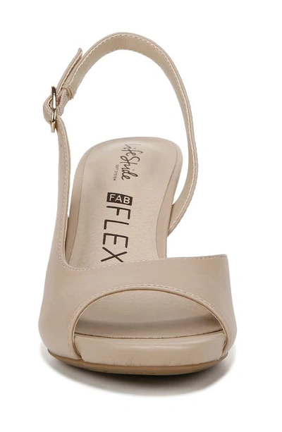 Lifestride Miracle Womens Patent Open Toe Ankle Strap In Tender Taupe