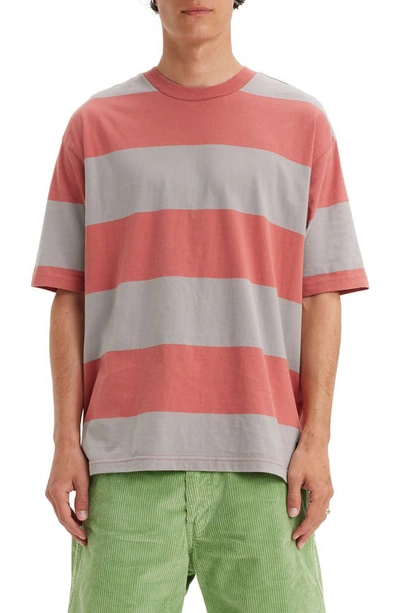 Shop Levi's Skateboarding Stripe Boxy T-shirt In Everyday Now Mauve Grey