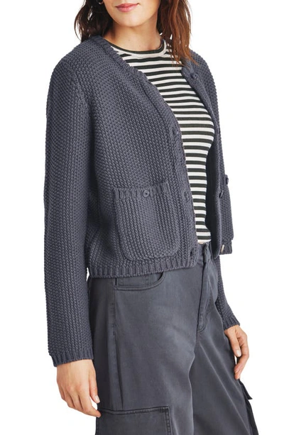 Shop Splendid Andrea Crop Cardigan In Ash Navy