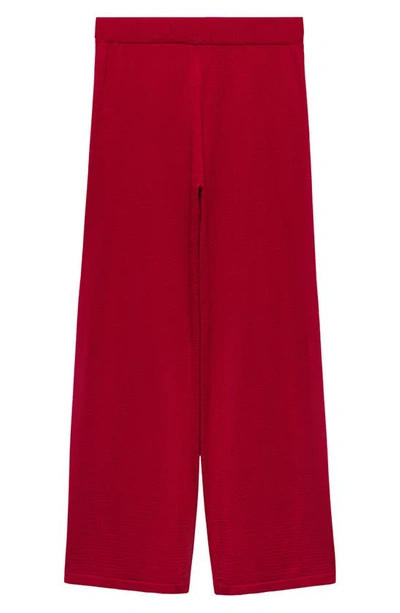 Shop Mango Knit Flare Pants In Red