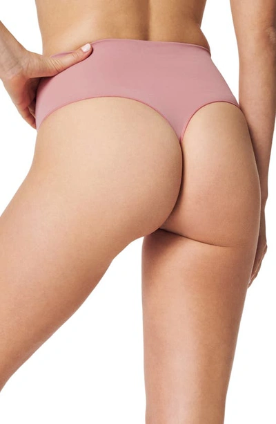 Shop Spanx Everyday Shaping Thong In Camellia Pink