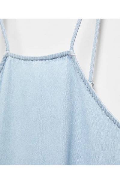 Shop Mango Denim Midi Dress In Light Blue