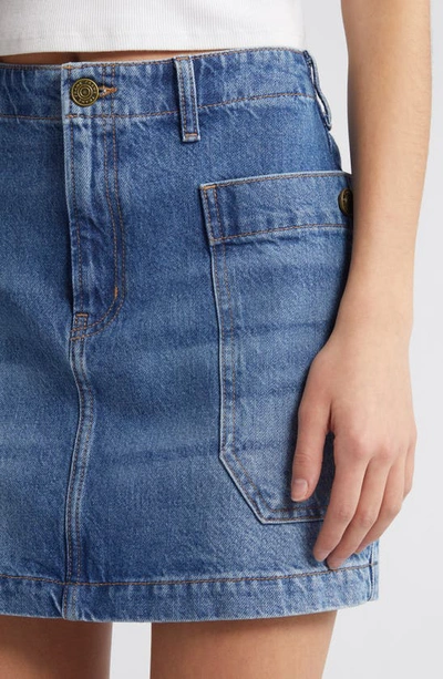 Frame Cargo Denim Miniskirt In Morey