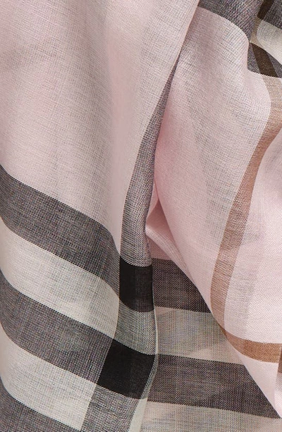 Shop Burberry Giant Check Wool & Silk Scarf In Pale Candy Pink