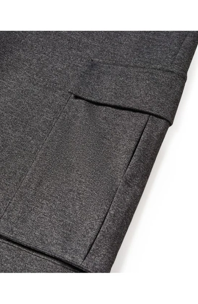 Shop Mango Knit Cargo Pants In Dark Heather Grey