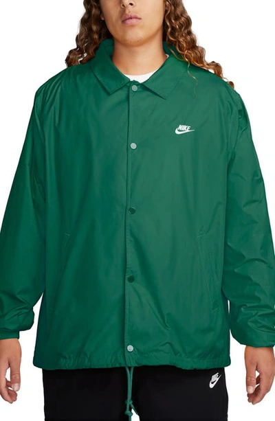 Shop Nike Club Coach's Jacket In Malachite/ White