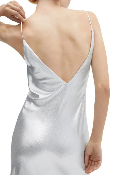 Mango Women's Metallic Gown In Silver
