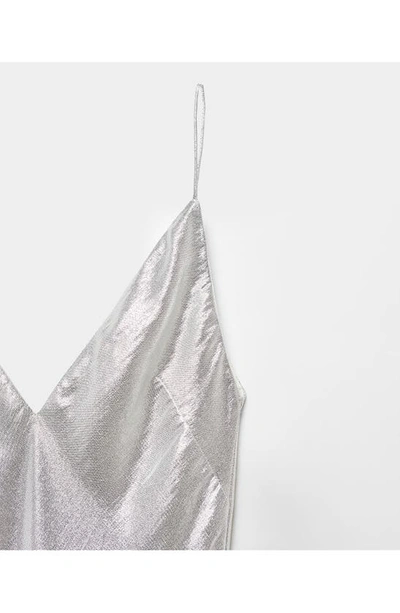 Mango Women's Metallic Gown In Silver