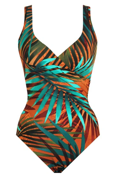 Shop Miraclesuit Tamara Tigre It's A Wrap Underwire One-piece Swimsuit In Multi