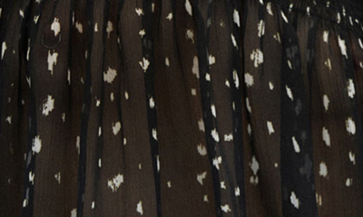 Mango Dot Print Ruffle Long Sleeve Top In Black