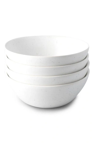 Shop Fable The Breakfast Set Of 4 Bowls In Speckled White