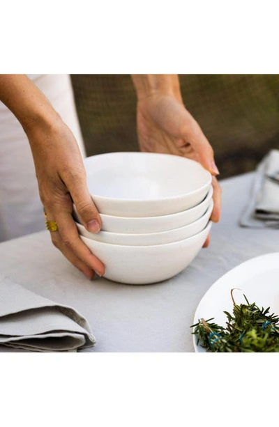 Shop Fable The Breakfast Set Of 4 Bowls In Speckled White