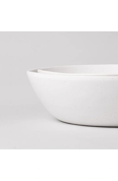 Fable The Low Serving Bowls Set Of 2 In Speckled White