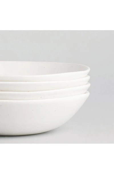 Shop Fable The Pasta Set Of 4 Bowls In Speckled White