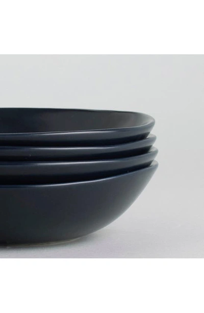 Shop Fable The Pasta Set Of 4 Bowls In Midnight Blue