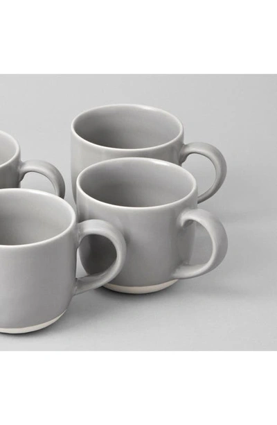 Shop Fable The Mugs Set Of 4 Mugs In Dove Grey