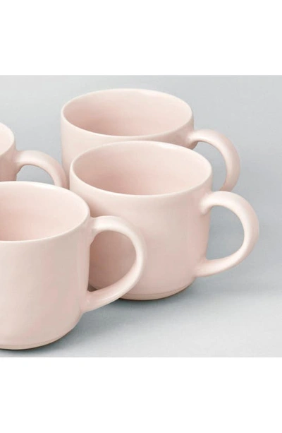 Shop Fable The Mugs Set Of 4 Mugs In Blush Pink