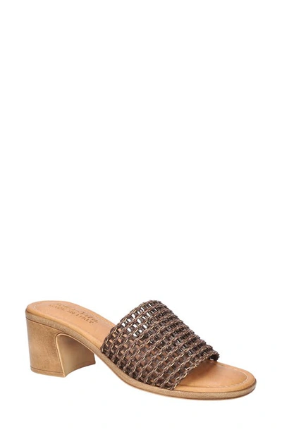 Shop Bella Vita Eni-italy Slide Sandal In Brown Woven