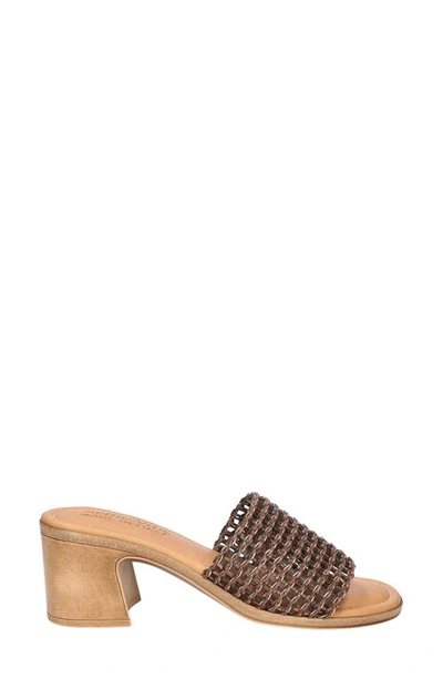 Bella Vita Eni-italy Slide Sandal In Brown Woven