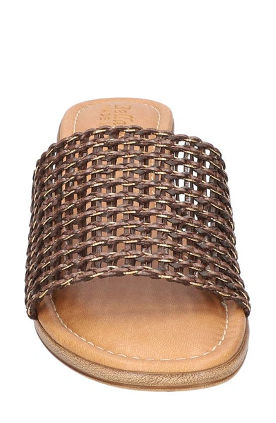 Bella Vita Eni-italy Slide Sandal In Brown Woven