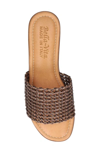 Bella Vita Eni-italy Slide Sandal In Brown Woven