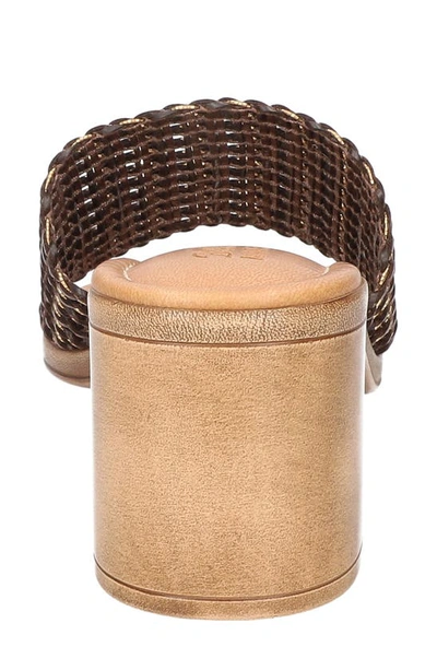 Bella Vita Eni-italy Slide Sandal In Brown Woven