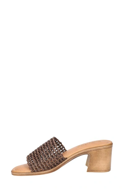 Bella Vita Eni-italy Slide Sandal In Brown Woven