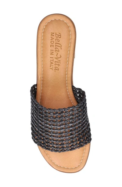 Bella Vita Eni-italy Slide Sandal In Black Woven