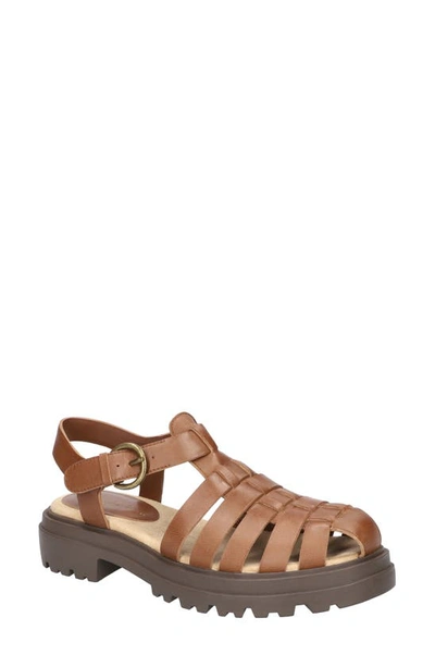 Shop Bella Vita Sinclaire Fisherman Sandal In Camel Burnished Leather