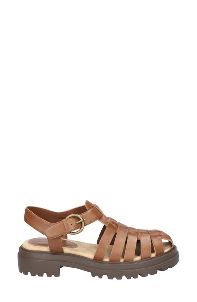 Shop Bella Vita Sinclaire Fisherman Sandal In Camel Burnished Leather