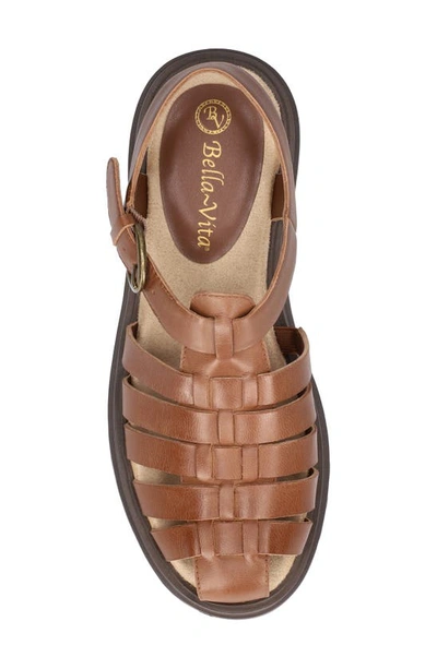 Shop Bella Vita Sinclaire Fisherman Sandal In Camel Burnished Leather